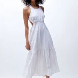 Billabong White backless Tiered Maxi Dress